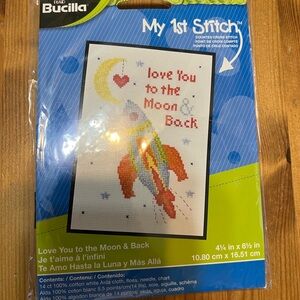 Bucilla My 1st Stitch Kit - Rocket and Moon Design